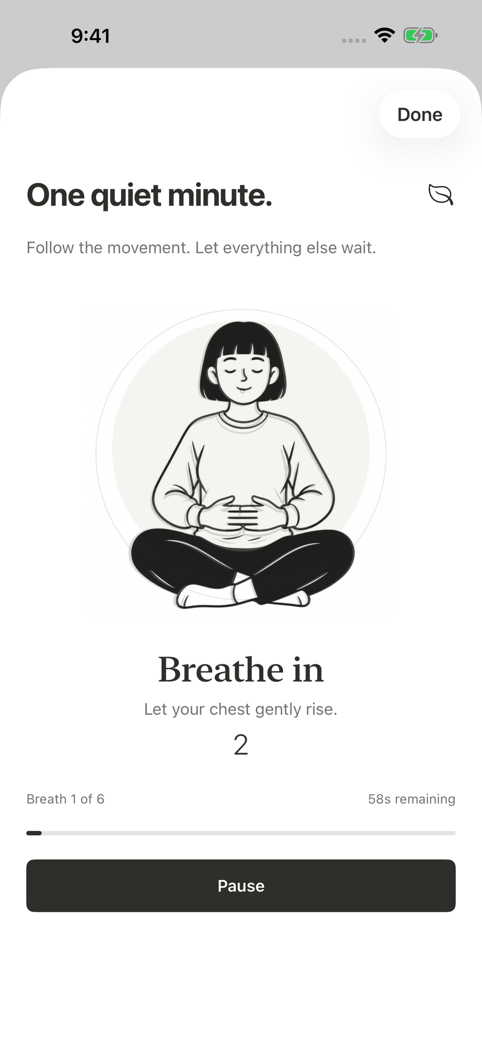 Breathing in the Still iPhone app